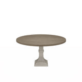 Tannen - Round Dining Table - White And Gray