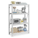 48" Wide Heavy Duty Rack With Four 18" Deep Shelves - Hammered White