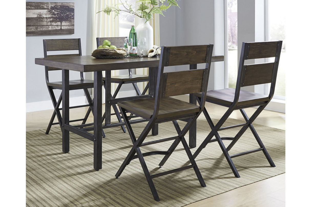 Kavara Counter Height Dining Table With 4 Barstools - (D469D1)