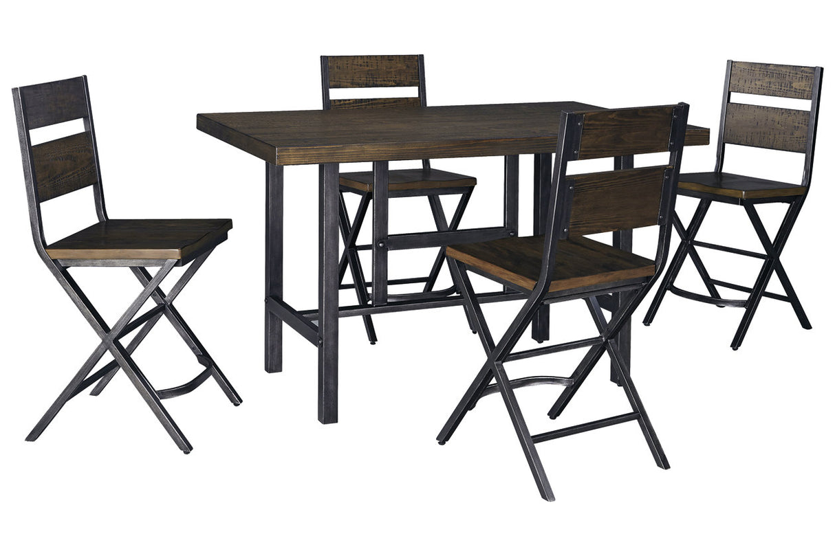 Kavara Counter Height Dining Table With 4 Barstools - (D469D1)