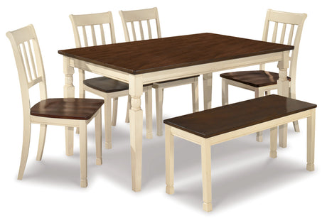 Whitesburg Dining Table With 4 Chairs and Bench - (D583D10)