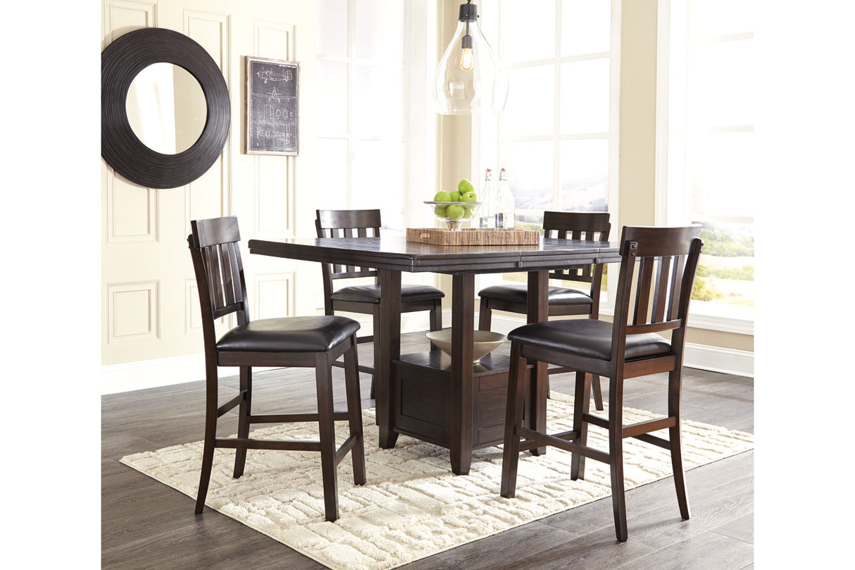 Haddigan Counter Height Dining Table With 4 Barstools - (D596D5)