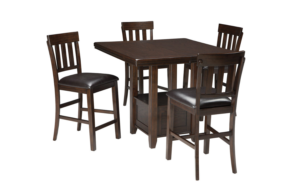 Haddigan Counter Height Dining Table With 4 Barstools - (D596D5)
