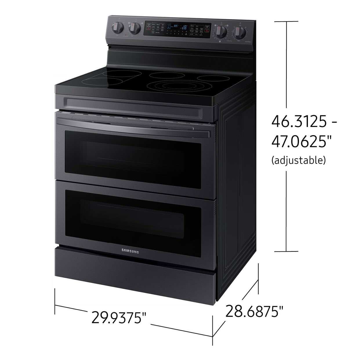 6.3 cu. ft. Smart Freestanding Electric Range with Flex Duo(TM), No-Preheat Air Fry & Griddle in Black Stainless Steel - (NE63A6751SG)