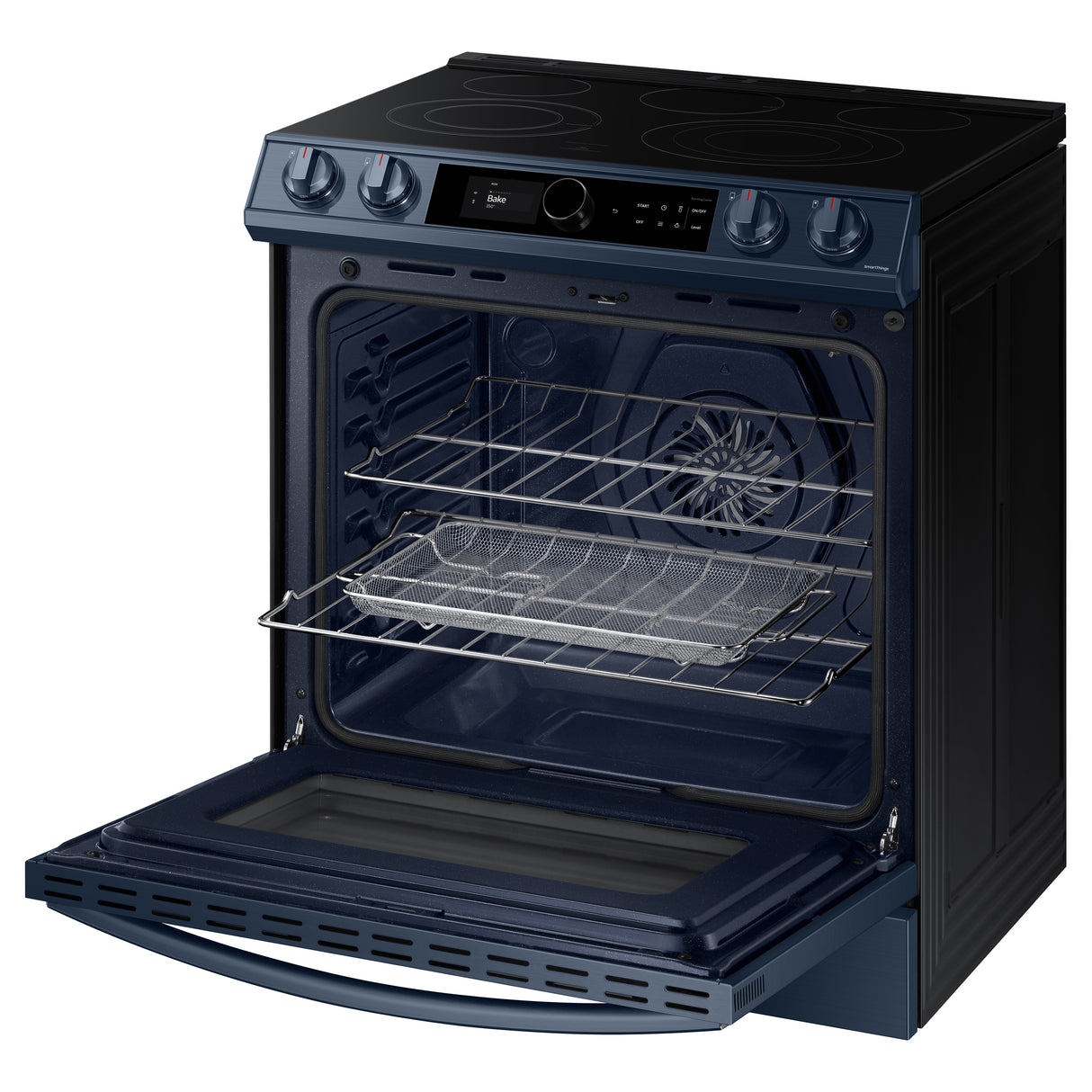 Bespoke Smart Slide-in Electric Range 6.3 cu. ft. with Smart Dial & Air Fry in Navy Steel - (NE63A8711QN)