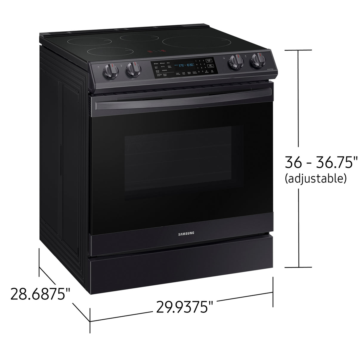 6.3 cu. ft. Smart Rapid Heat Induction Slide-in Range with Air Fry & Convection+ in Black Stainless Steel - (NE63B8611SG)