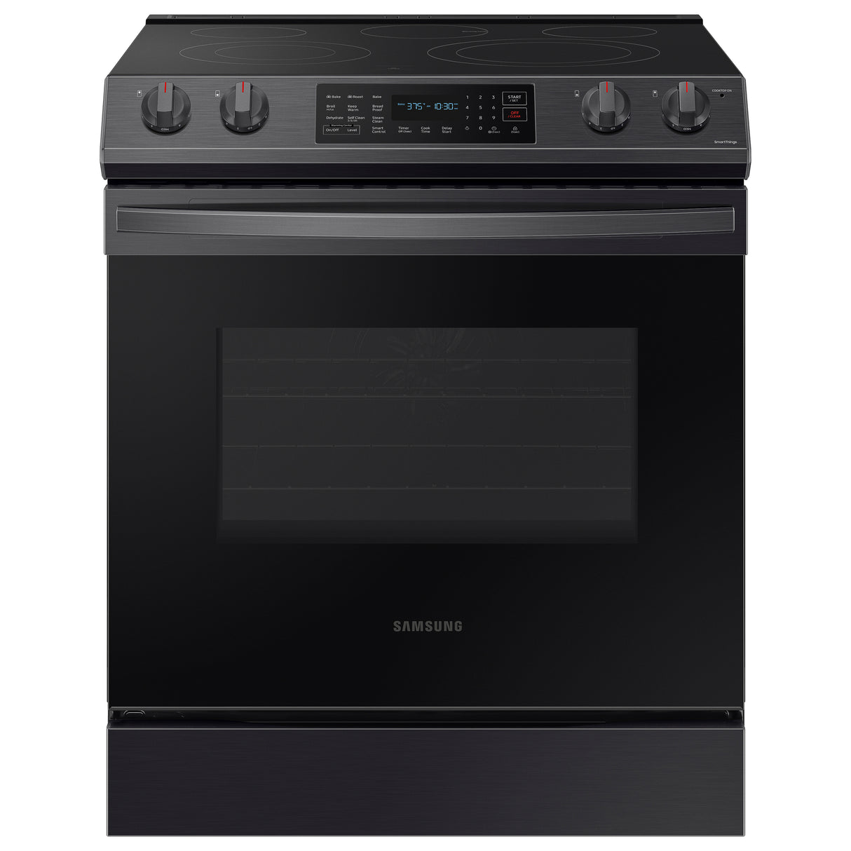 6.3 cu. ft. Smart Slide-in Electric Range with Convection in Black Stainless Steel - (NE63T8311SG)