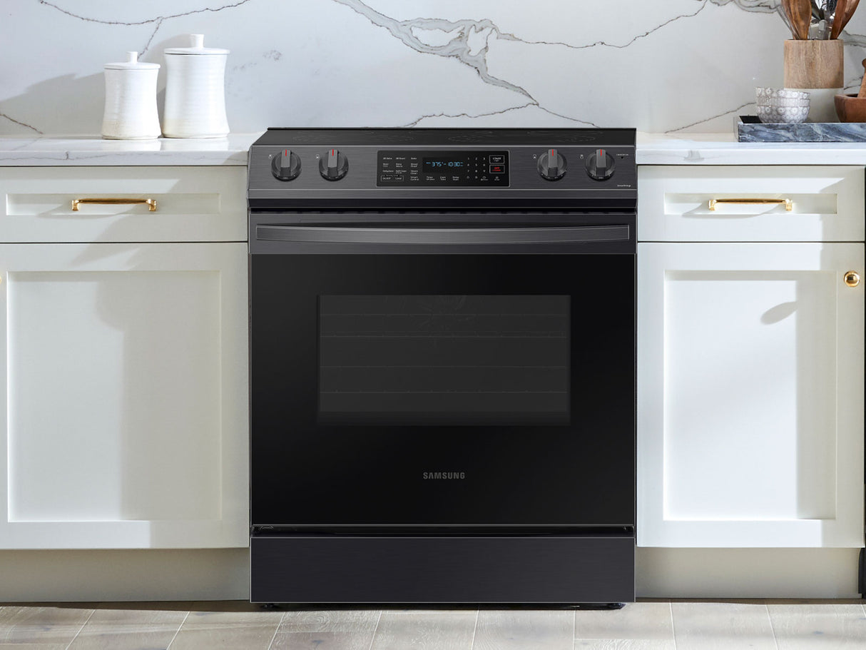 6.3 cu. ft. Smart Slide-in Electric Range with Convection in Black Stainless Steel - (NE63T8311SG)