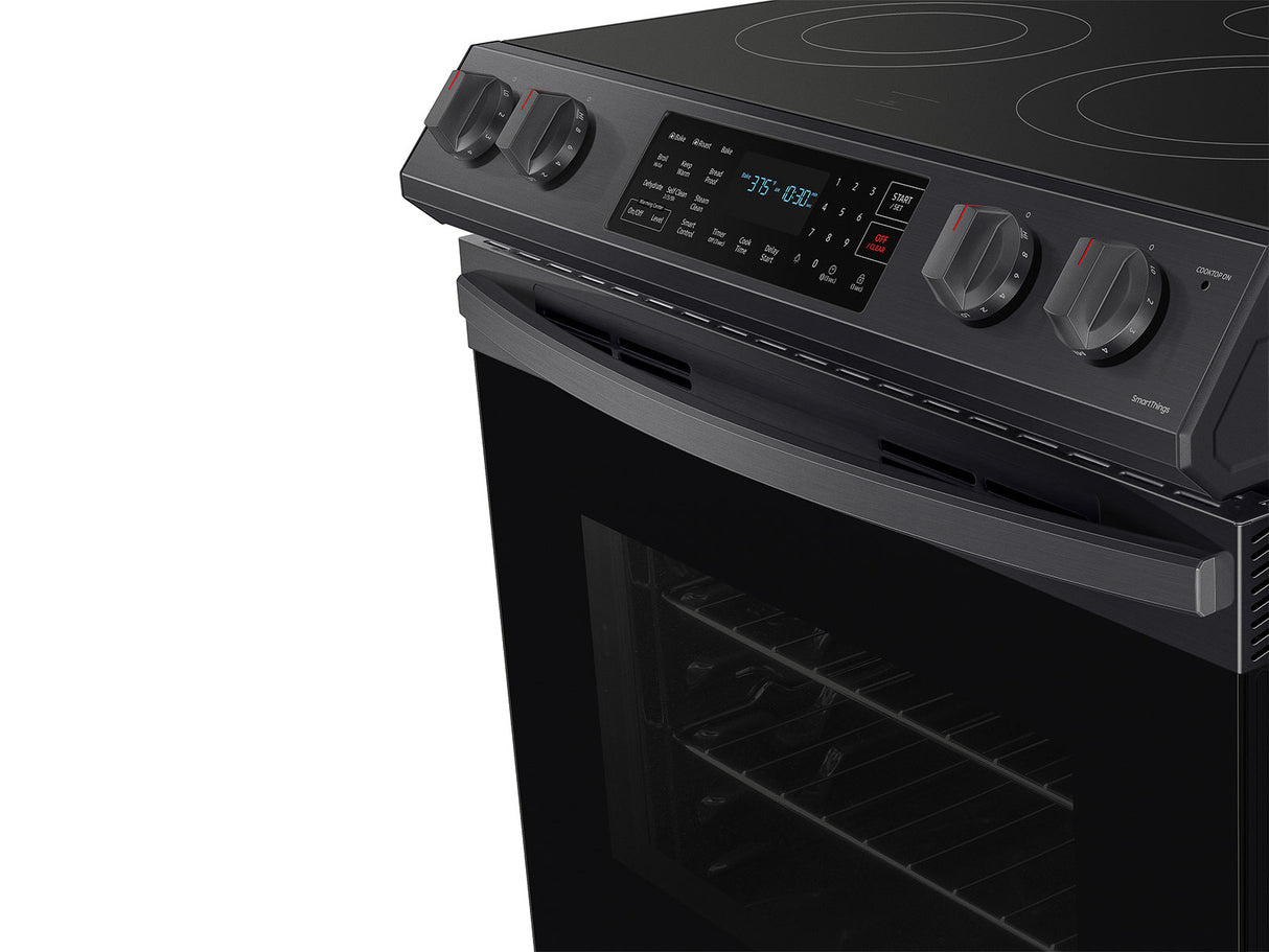 6.3 cu. ft. Smart Slide-in Electric Range with Convection in Black Stainless Steel - (NE63T8311SG)