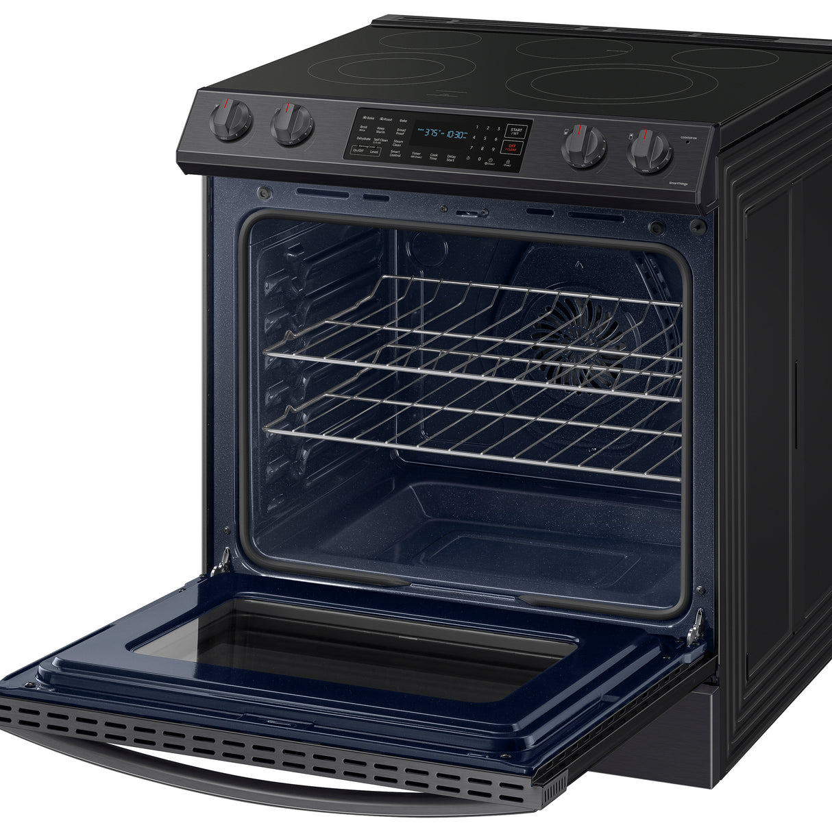 6.3 cu. ft. Smart Slide-in Electric Range with Convection in Black Stainless Steel - (NE63T8311SG)