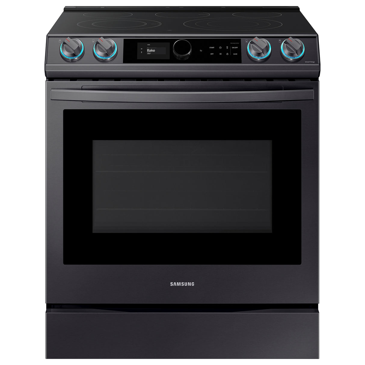 6.3 cu ft. Smart Slide-in Electric Range with Smart Dial & Air Fry in Black Stainless Steel - (NE63T8711SG)