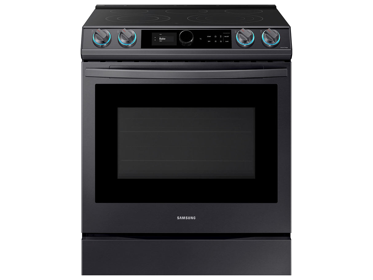 6.3 cu ft. Smart Slide-in Electric Range with Smart Dial & Air Fry in Black Stainless Steel - (NE63T8711SG)