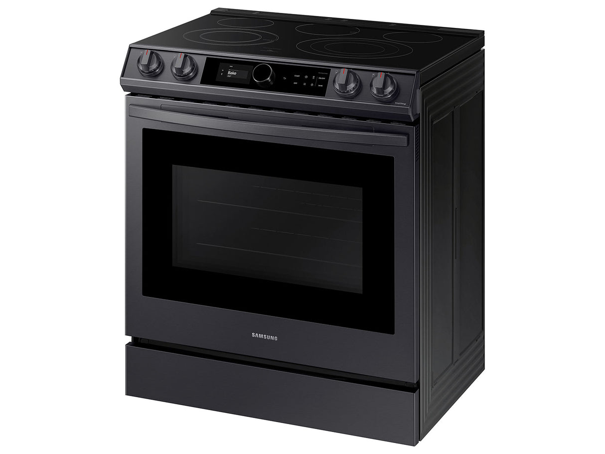 6.3 cu ft. Smart Slide-in Electric Range with Smart Dial & Air Fry in Black Stainless Steel - (NE63T8711SG)