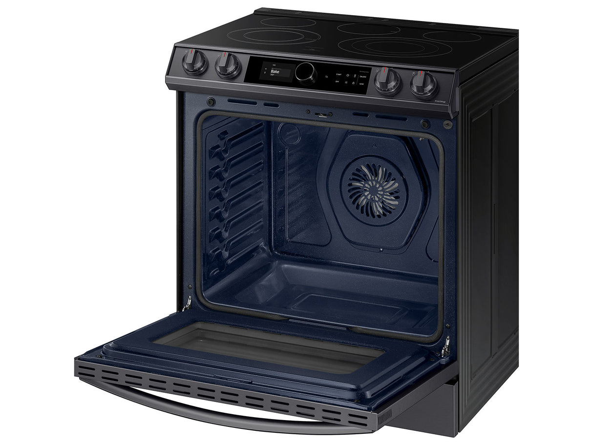 6.3 cu ft. Smart Slide-in Electric Range with Smart Dial & Air Fry in Black Stainless Steel - (NE63T8711SG)