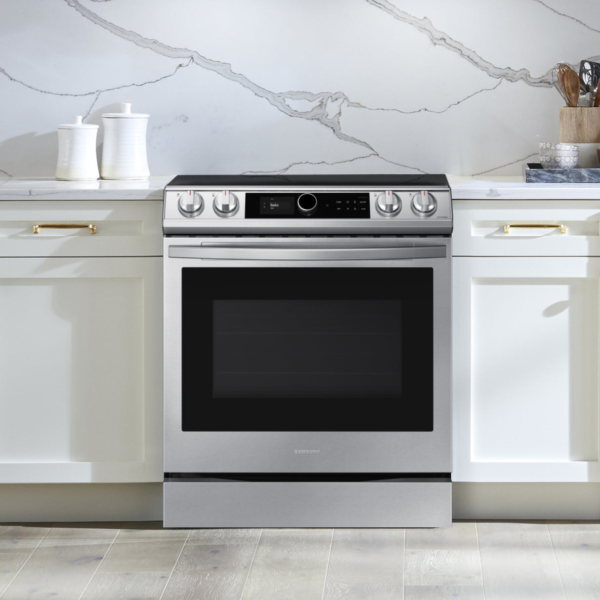 6.3 cu ft. Smart Slide-in Electric Range with Smart Dial & Air Fry in Stainless Steel - (NE63T8711SS)