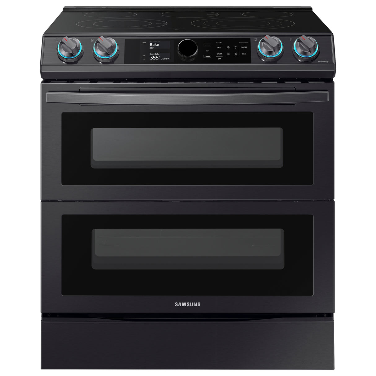 6.3 cu ft. Smart Slide-in Electric Range with Smart Dial, Air Fry, & Flex Duo(TM) in Black Stainless Steel - (NE63T8751SG)