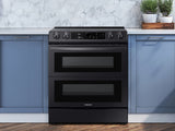 6.3 cu ft. Smart Slide-in Electric Range with Smart Dial, Air Fry, & Flex Duo(TM) in Black Stainless Steel - (NE63T8751SG)