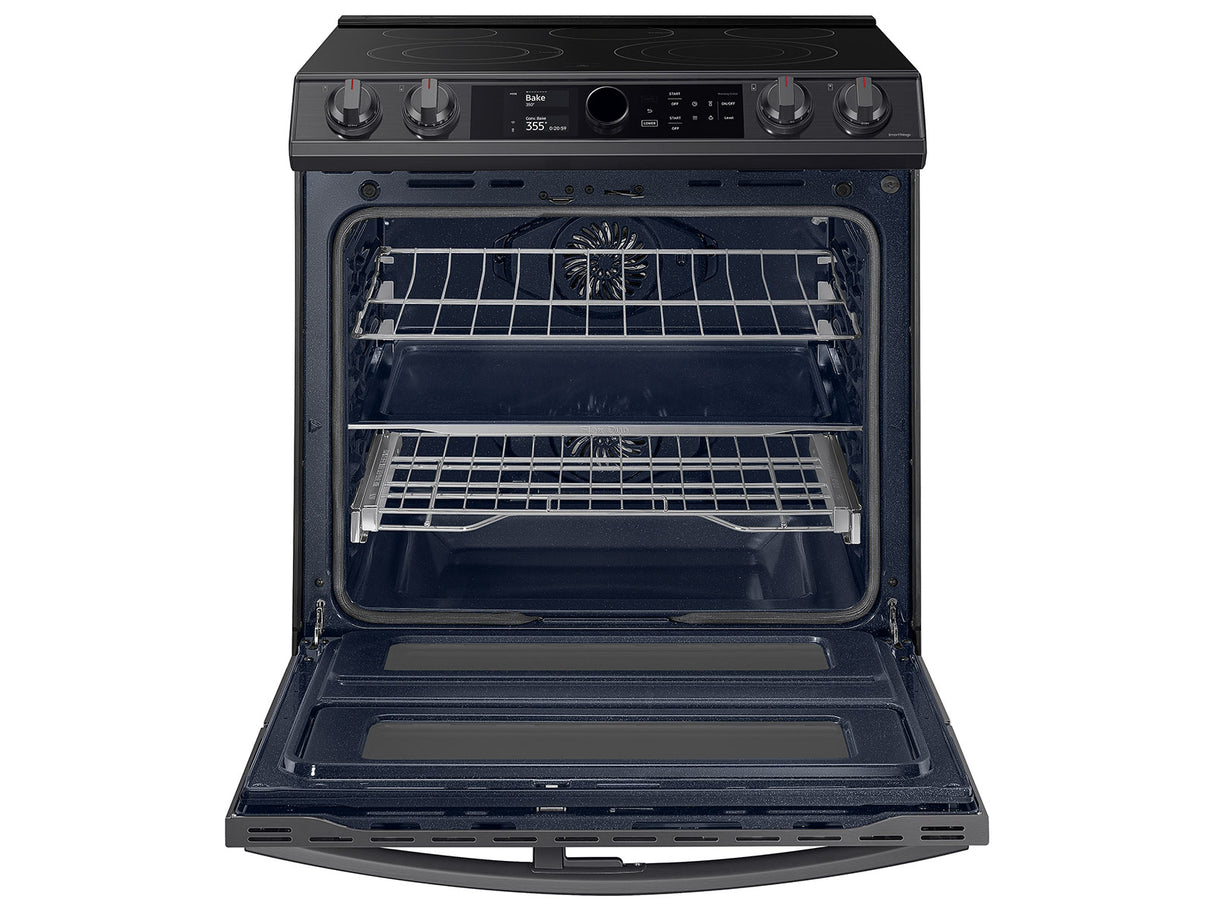 6.3 cu ft. Smart Slide-in Electric Range with Smart Dial, Air Fry, & Flex Duo(TM) in Black Stainless Steel - (NE63T8751SG)