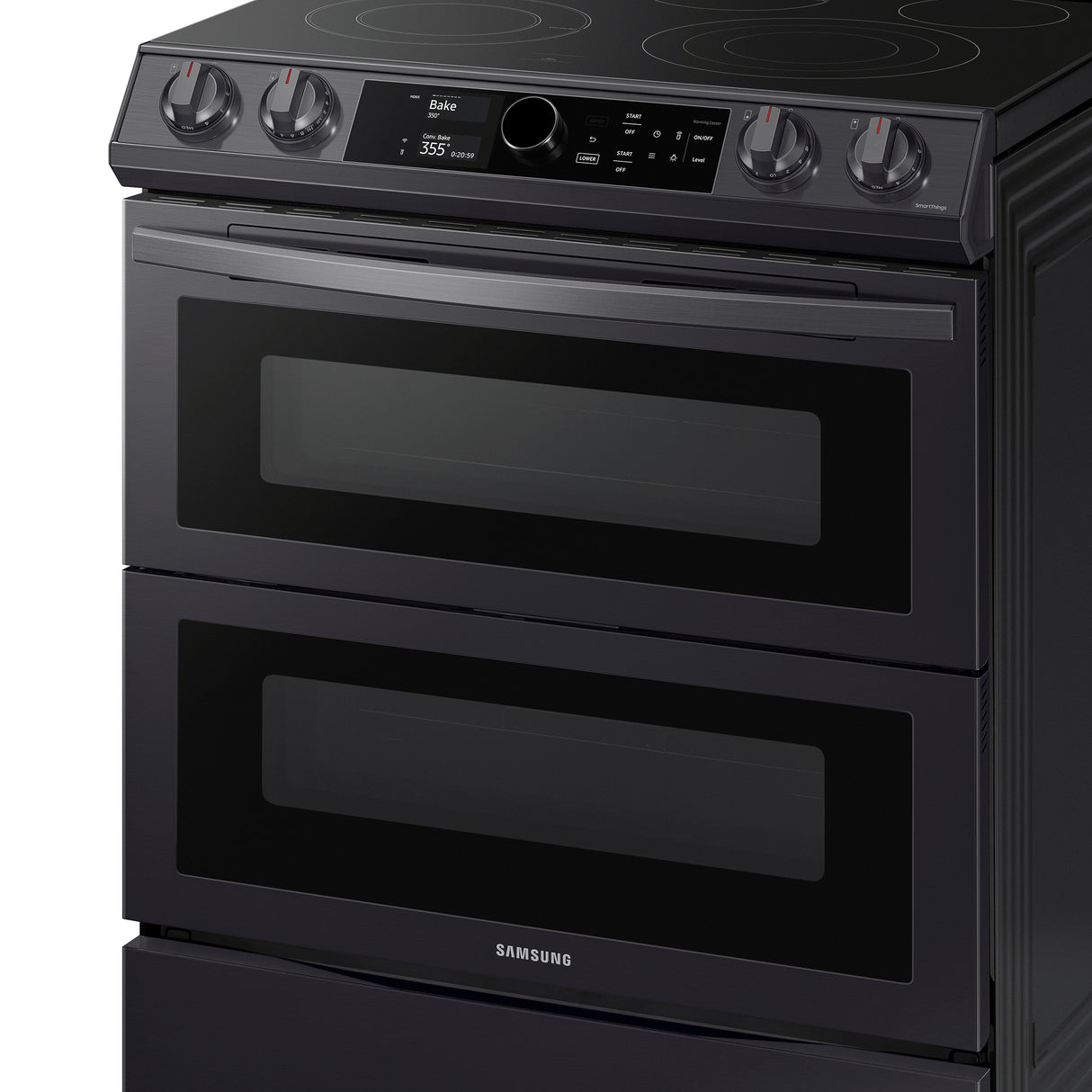 6.3 cu ft. Smart Slide-in Electric Range with Smart Dial, Air Fry, & Flex Duo(TM) in Black Stainless Steel - (NE63T8751SG)