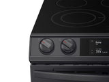 6.3 cu ft. Smart Slide-in Electric Range with Smart Dial, Air Fry, & Flex Duo(TM) in Black Stainless Steel - (NE63T8751SG)