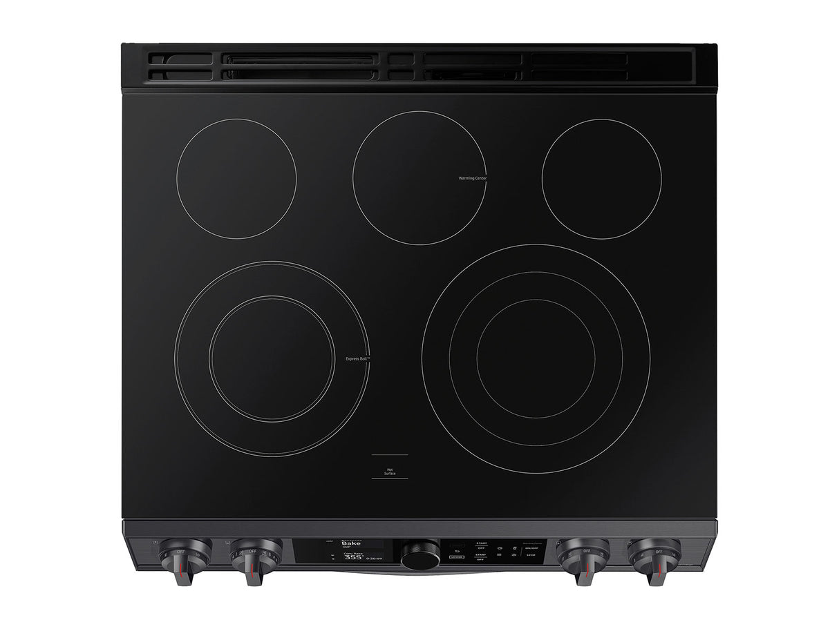 6.3 cu ft. Smart Slide-in Electric Range with Smart Dial, Air Fry, & Flex Duo(TM) in Black Stainless Steel - (NE63T8751SG)