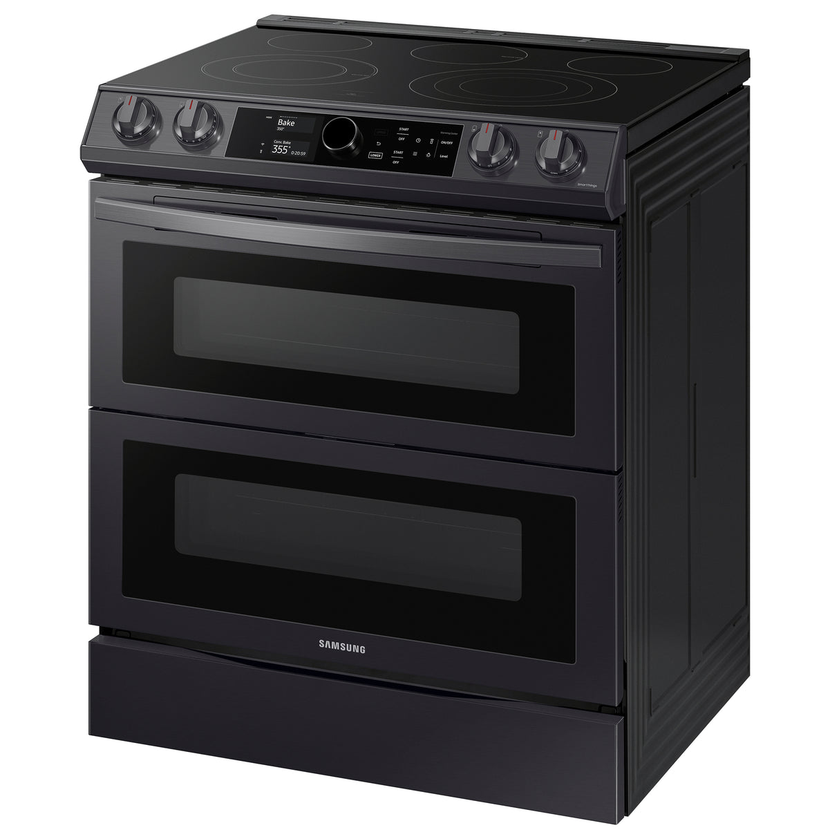 6.3 cu ft. Smart Slide-in Electric Range with Smart Dial, Air Fry, & Flex Duo(TM) in Black Stainless Steel - (NE63T8751SG)