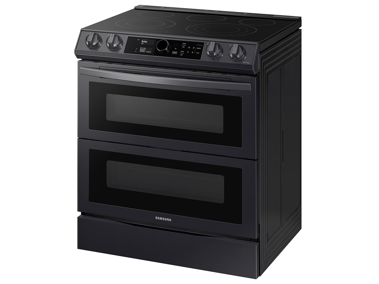 6.3 cu ft. Smart Slide-in Electric Range with Smart Dial, Air Fry, & Flex Duo(TM) in Black Stainless Steel - (NE63T8751SG)