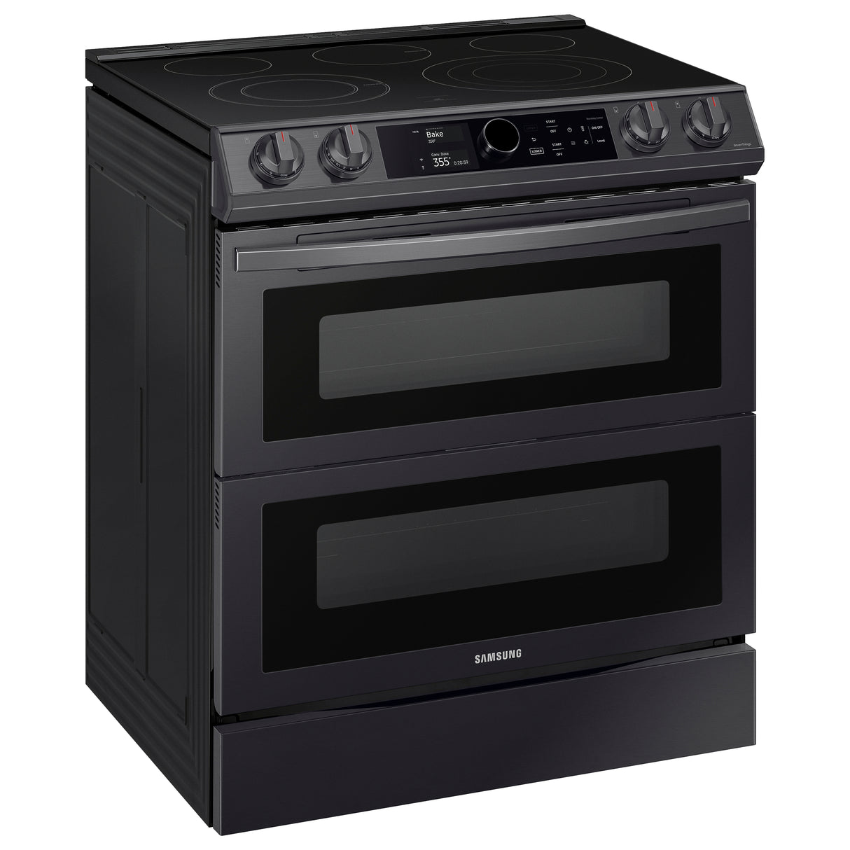 6.3 cu ft. Smart Slide-in Electric Range with Smart Dial, Air Fry, & Flex Duo(TM) in Black Stainless Steel - (NE63T8751SG)