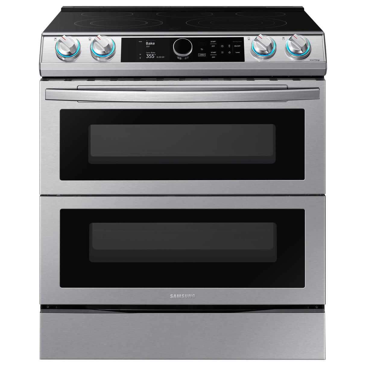 6.3 cu ft. Smart Slide-in Electric Range with Smart Dial, Air Fry, & Flex Duo(TM) in Stainless Steel - (NE63T8751SS)