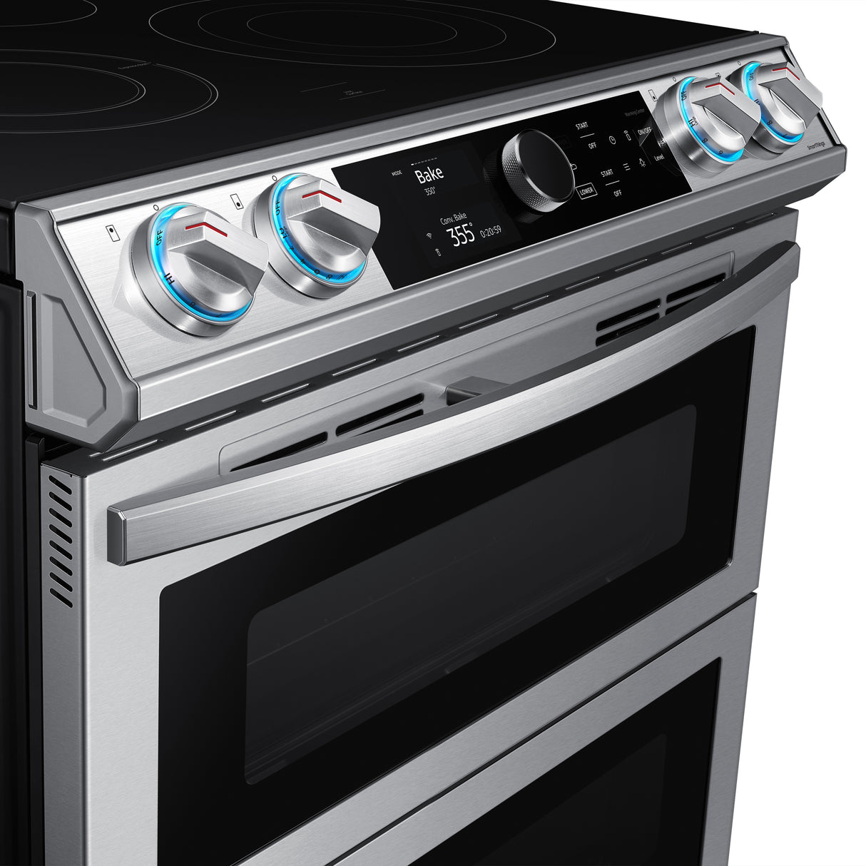 6.3 cu ft. Smart Slide-in Electric Range with Smart Dial, Air Fry, & Flex Duo(TM) in Stainless Steel - (NE63T8751SS)