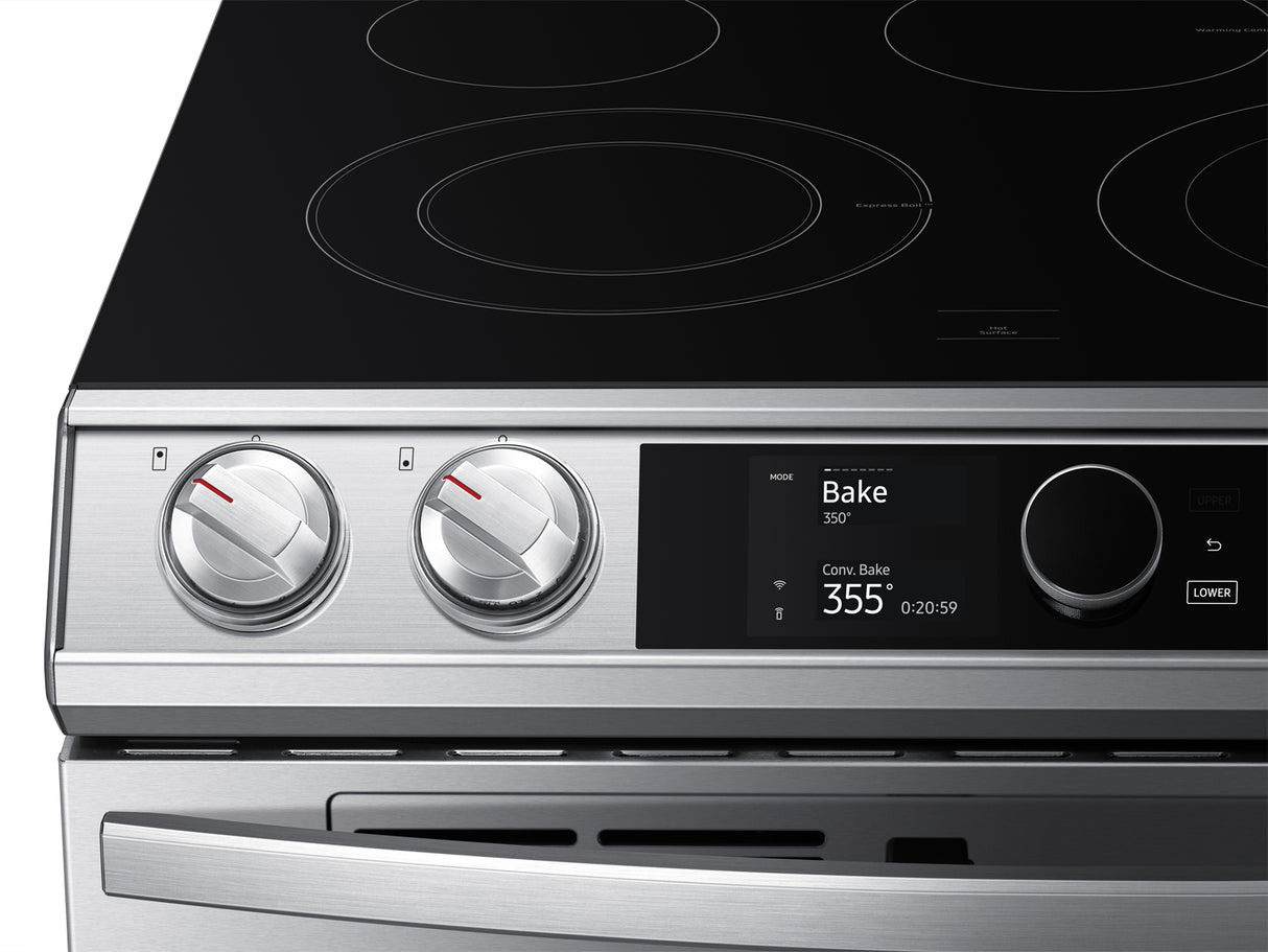 6.3 cu ft. Smart Slide-in Electric Range with Smart Dial, Air Fry, & Flex Duo(TM) in Stainless Steel - (NE63T8751SS)