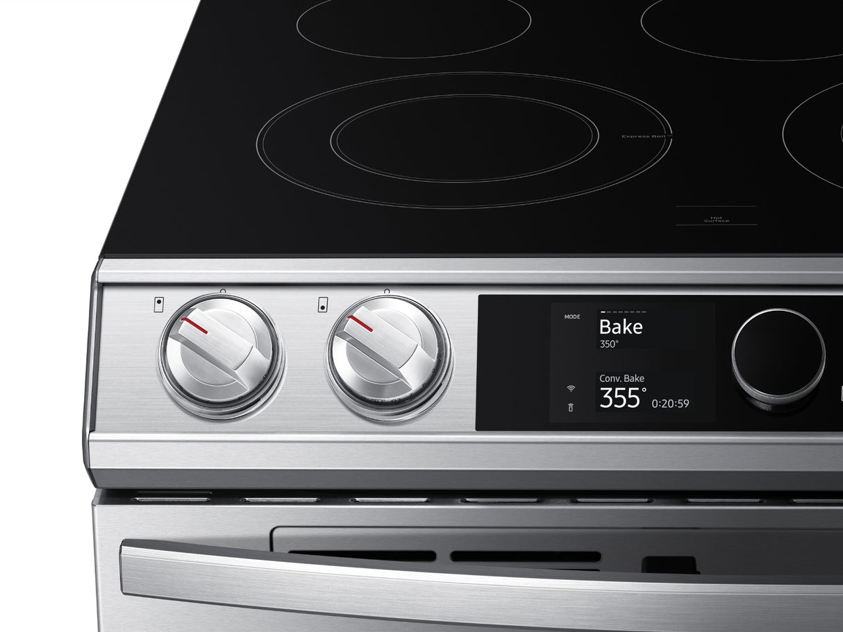 6.3 cu ft. Smart Slide-in Electric Range with Smart Dial, Air Fry, & Flex Duo(TM) in Stainless Steel - (NE63T8751SS)