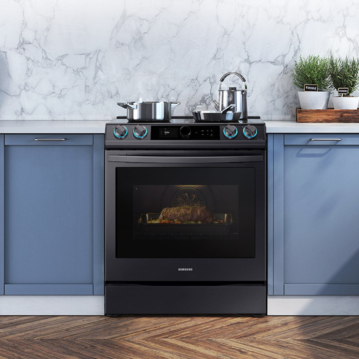 6.3 cu. ft. Smart Slide-in Induction Range with Smart Dial & Air Fry in Black Stainless Steel - (NE63T8911SG)