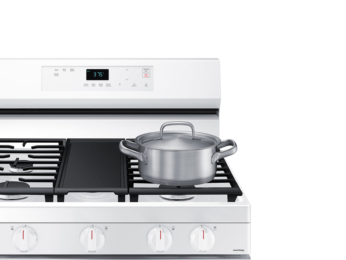 6.0 cu. ft. Smart Freestanding Gas Range with Integrated Griddle in White - (NX60A6511SW)