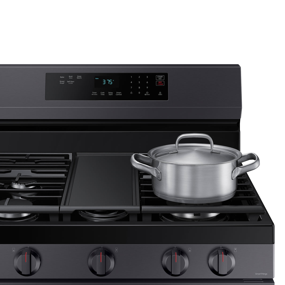 6.0 cu. ft. Smart Freestanding Gas Range with Integrated Griddle in Black - (NX60A6111SB)