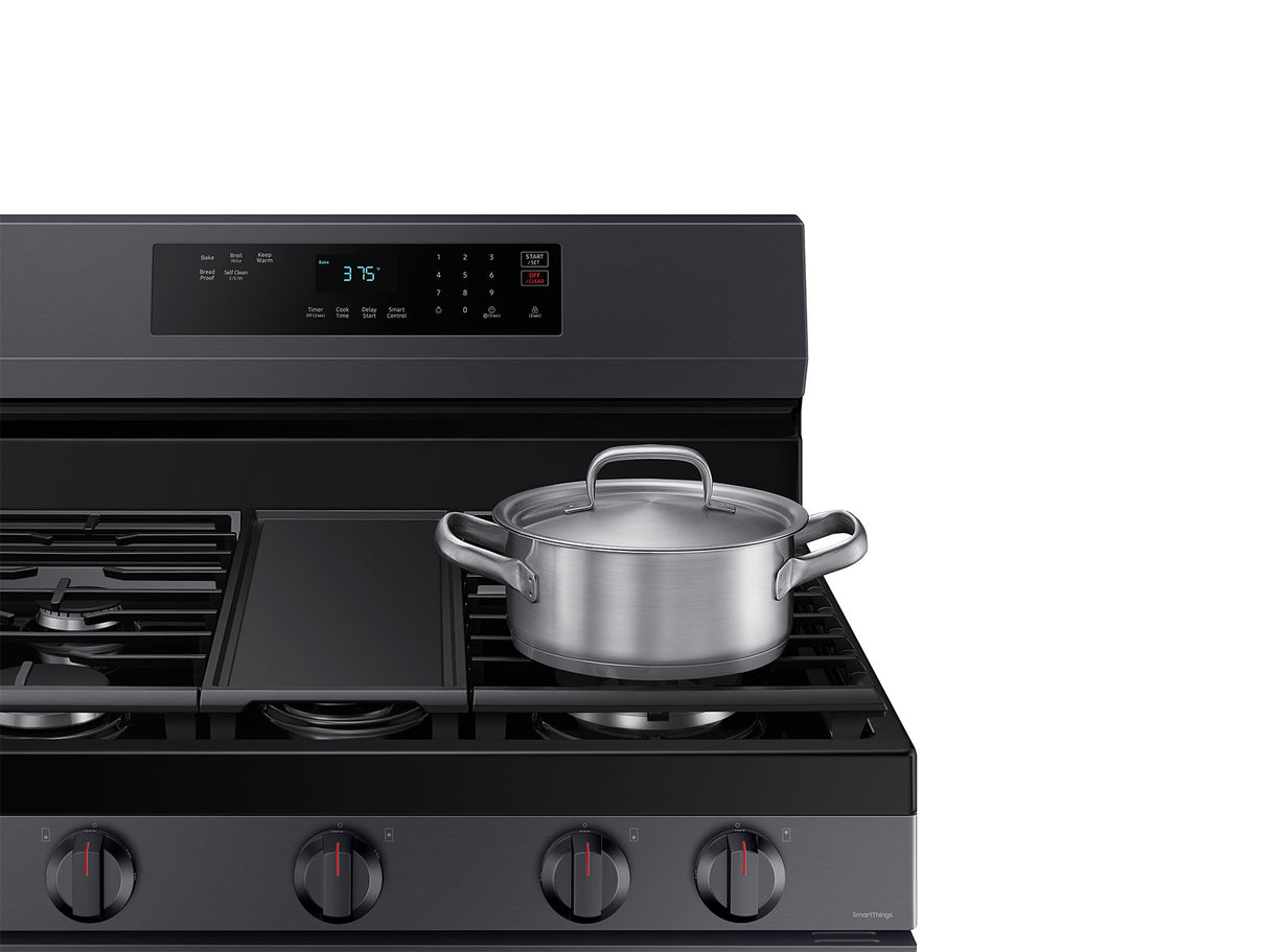 6.0 cu. ft. Smart Freestanding Gas Range with No-Preheat Air Fry & Convection in Black Stainless Steel - (NX60A6511SG)