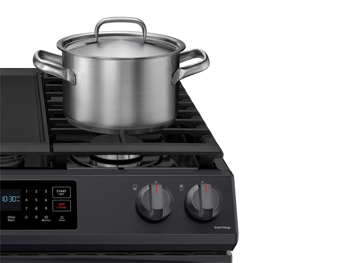 6.0 cu. ft. Smart Slide-in Gas Range with Convection in Black Stainless Steel - (NX60T8311SG)