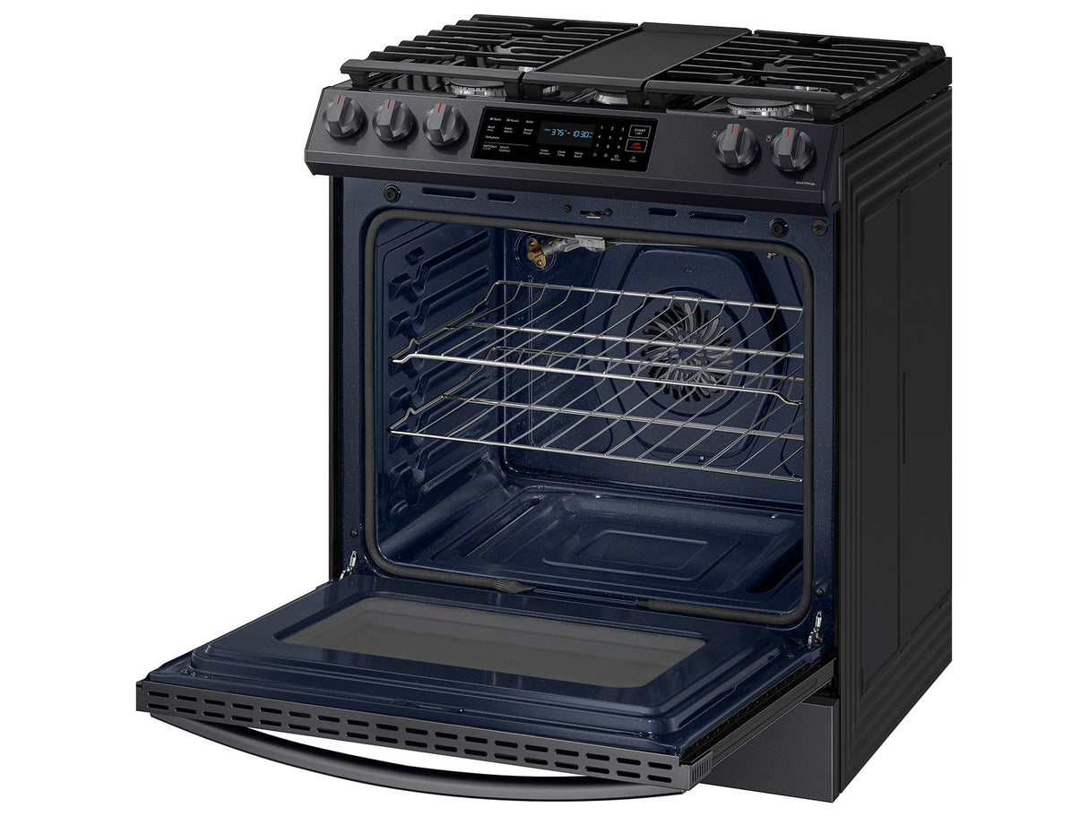 6.0 cu. ft. Smart Slide-in Gas Range with Convection in Black Stainless Steel - (NX60T8311SG)