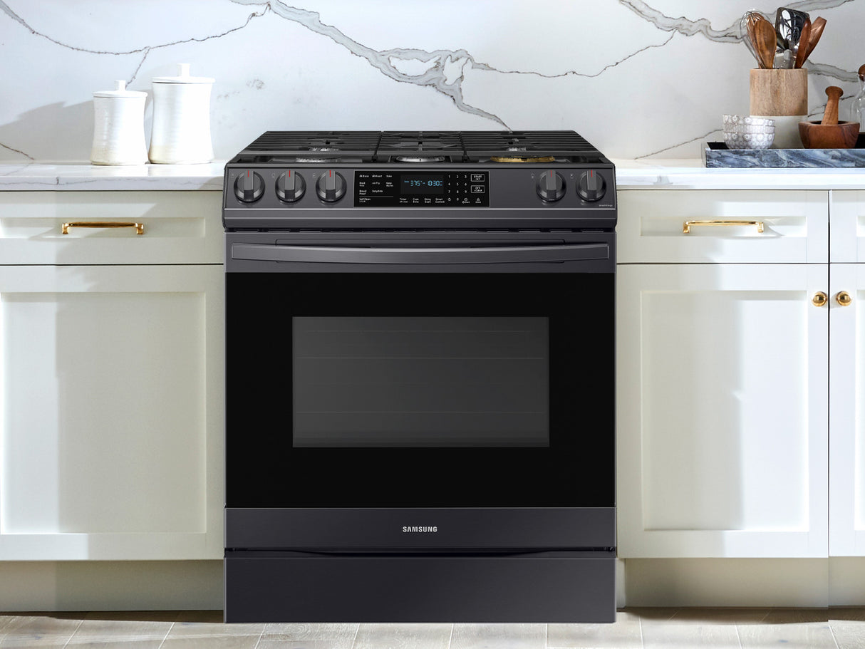 6.0 cu ft. Smart Slide-in Gas Range with Air Fry in Black Stainless Steel - (NX60T8511SG)