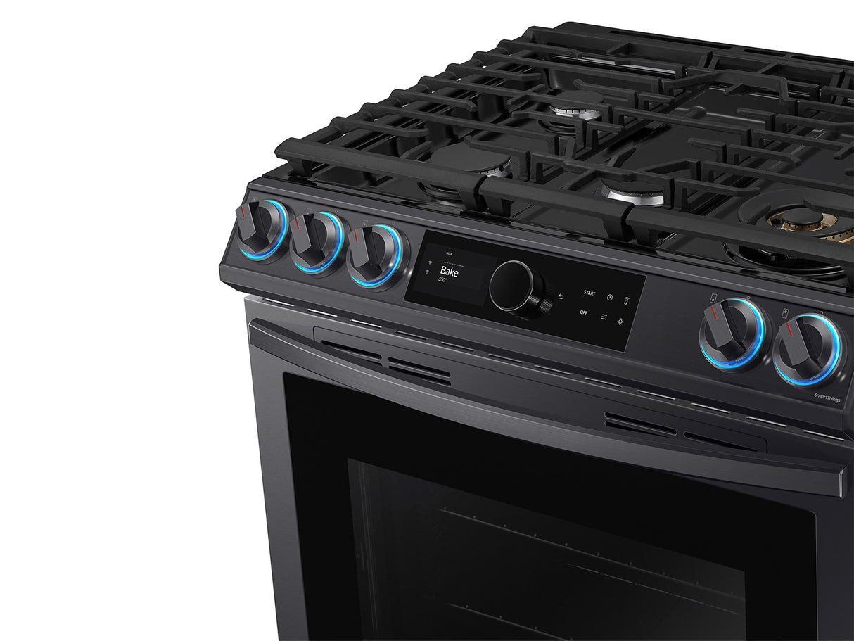 6.0 cu ft. Smart Slide-in Gas Range with Smart Dial & Air Fry in Black Stainless Steel - (NX60T8711SG)