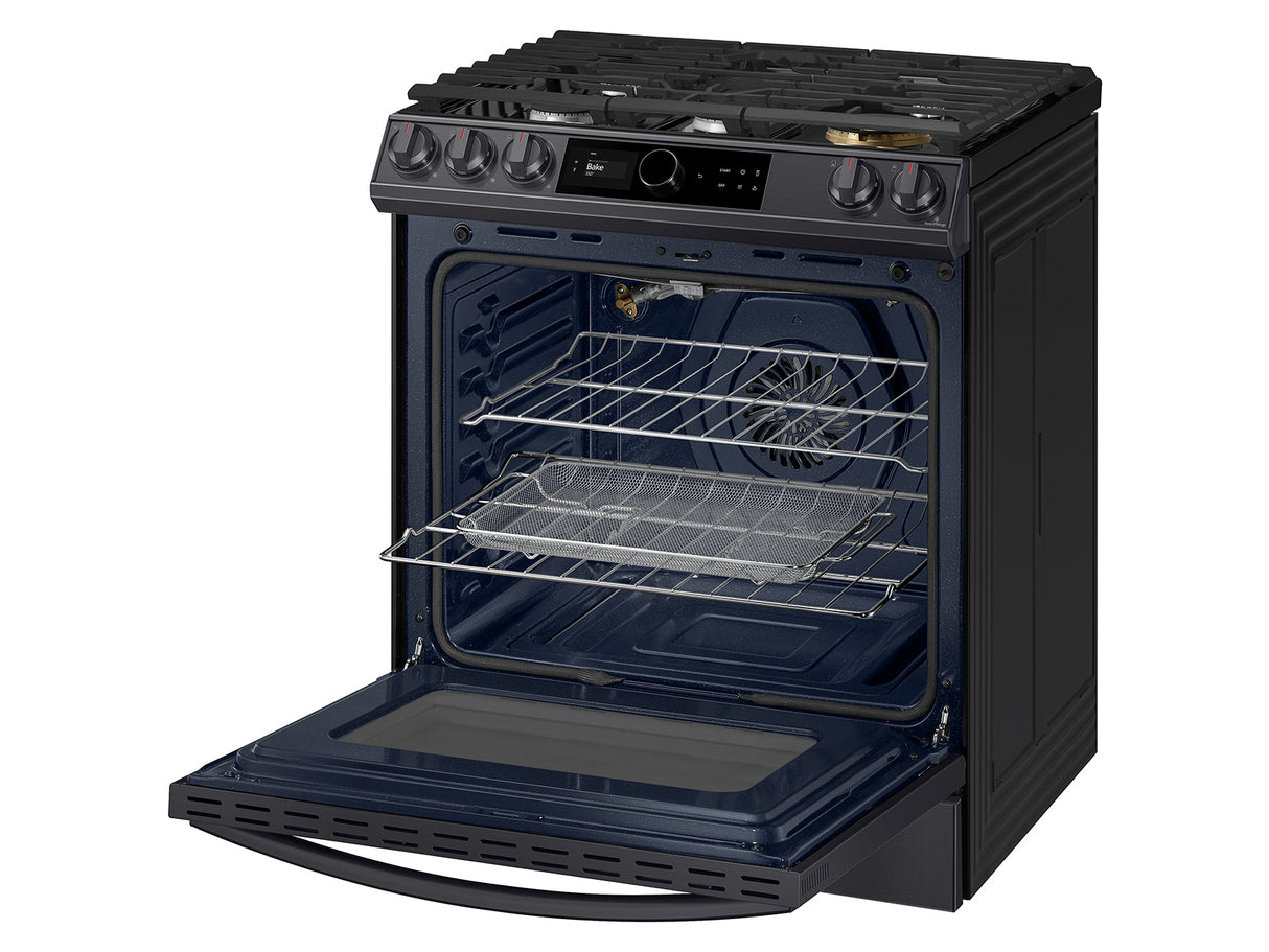 6.0 cu ft. Smart Slide-in Gas Range with Smart Dial & Air Fry in Black Stainless Steel - (NX60T8711SG)