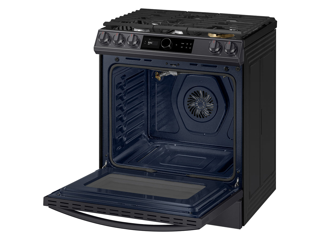 6.0 cu ft. Smart Slide-in Gas Range with Smart Dial & Air Fry in Black Stainless Steel - (NX60T8711SG)