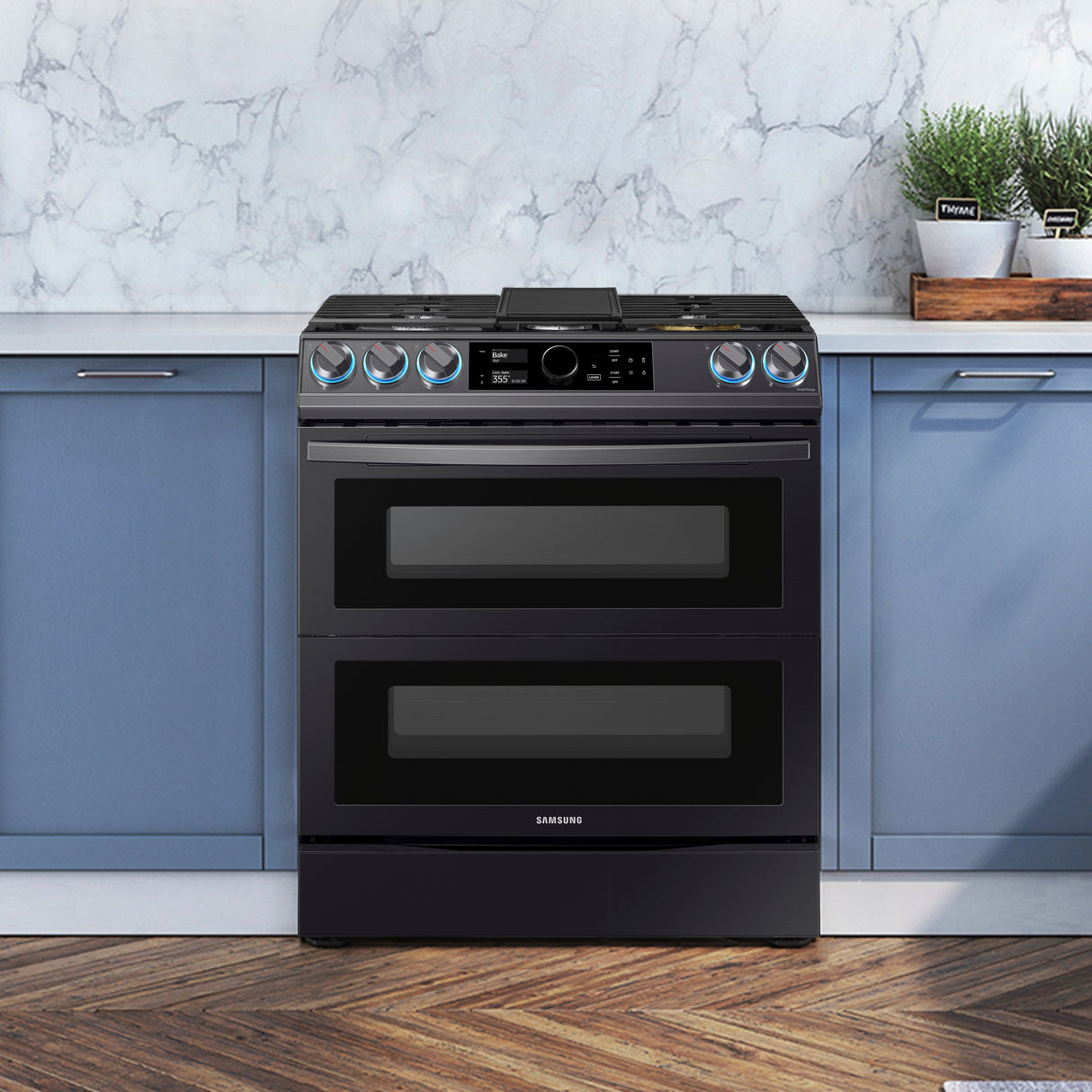 6.0 cu ft. Smart Slide-in Gas Range with Flex Duo(TM), Smart Dial & Air Fry in Black Stainless Steel - (NX60T8751SG)