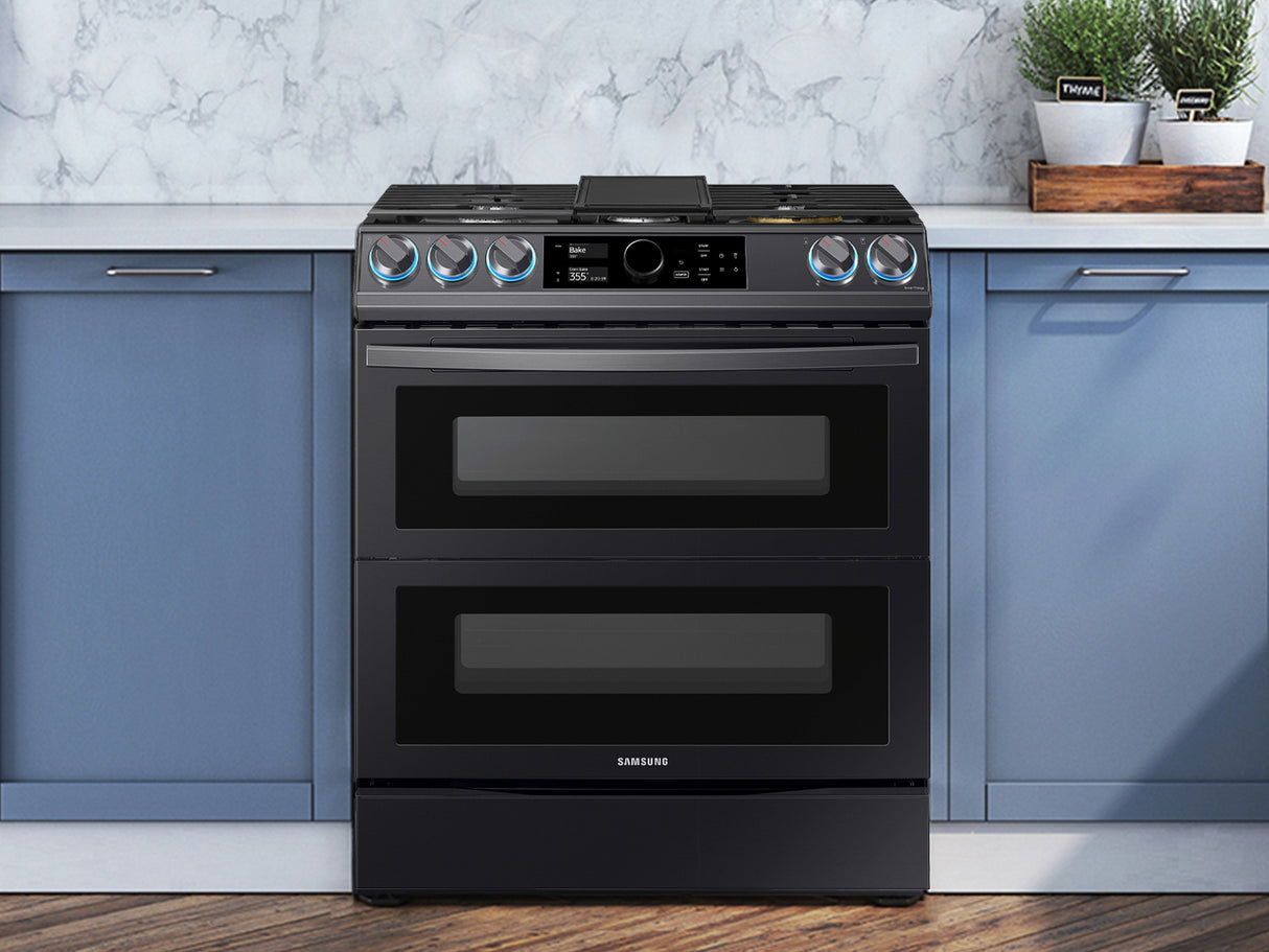 6.0 cu ft. Smart Slide-in Gas Range with Flex Duo(TM), Smart Dial & Air Fry in Black Stainless Steel - (NX60T8751SG)