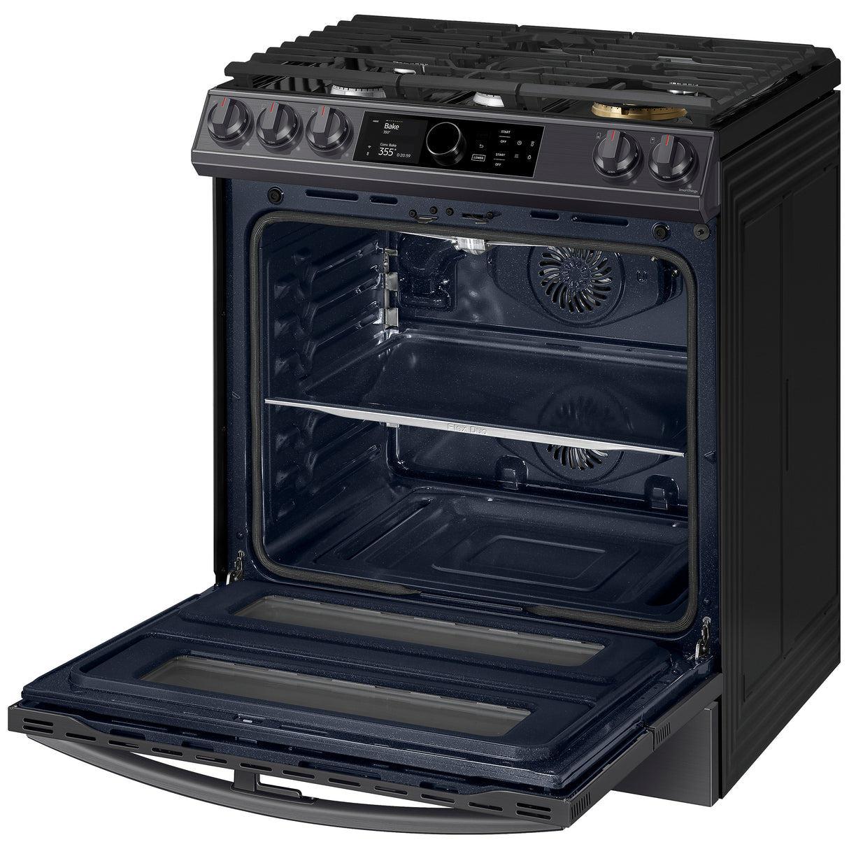 6.0 cu ft. Smart Slide-in Gas Range with Flex Duo(TM), Smart Dial & Air Fry in Black Stainless Steel - (NX60T8751SG)