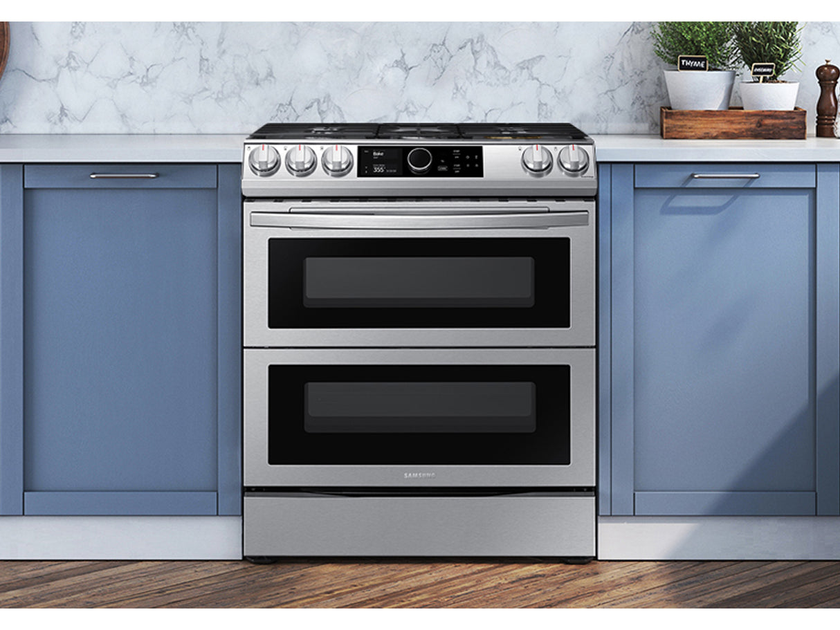 6.0 cu ft. Smart Slide-in Gas Range with Flex Duo(TM), Smart Dial & Air Fry in Stainless Steel - (NX60T8751SS)