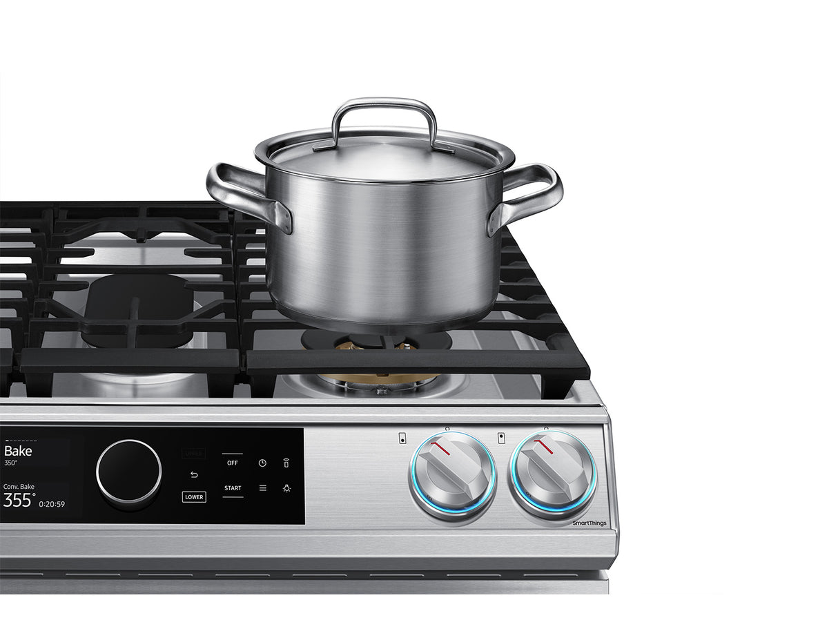 6.0 cu ft. Smart Slide-in Gas Range with Flex Duo(TM), Smart Dial & Air Fry in Stainless Steel - (NX60T8751SS)