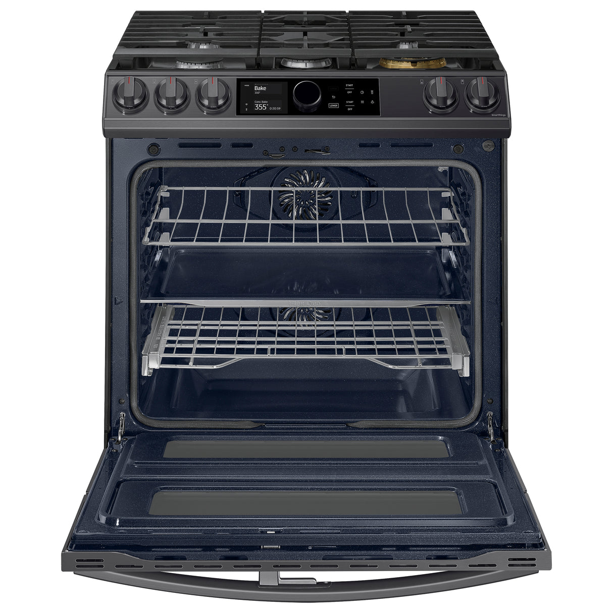 6.3 cu. ft. Flex Duo(TM) Front Control Slide-in Dual Fuel Range with Smart Dial, Air Fry, and Wi-Fi in Black Stainless Steel - (NY63T8751SG)