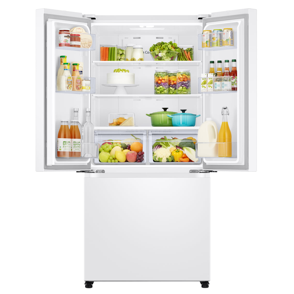 18 cu. ft. Smart Counter Depth 3-Door French Door Refrigerator in White - (RF18A5101WW)