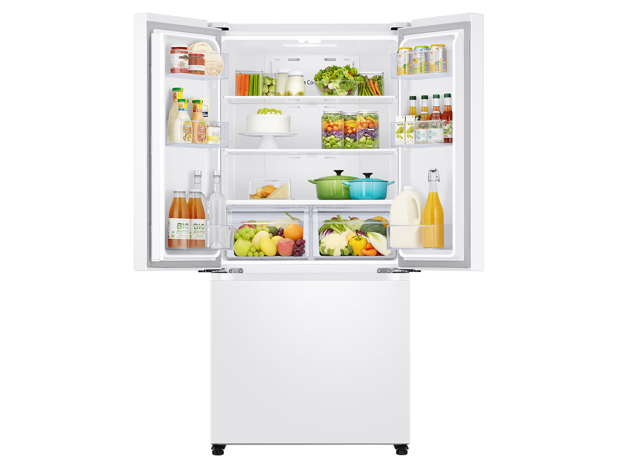 18 cu. ft. Smart Counter Depth 3-Door French Door Refrigerator in White - (RF18A5101WW)